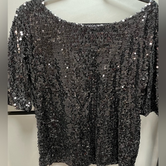 Black Sequin Dress Shirt - Picture 3 of 4